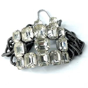 Repurposed Vintage Rhinestone Bracelet, One Of A Kind Unique Rhinestone Bracelet